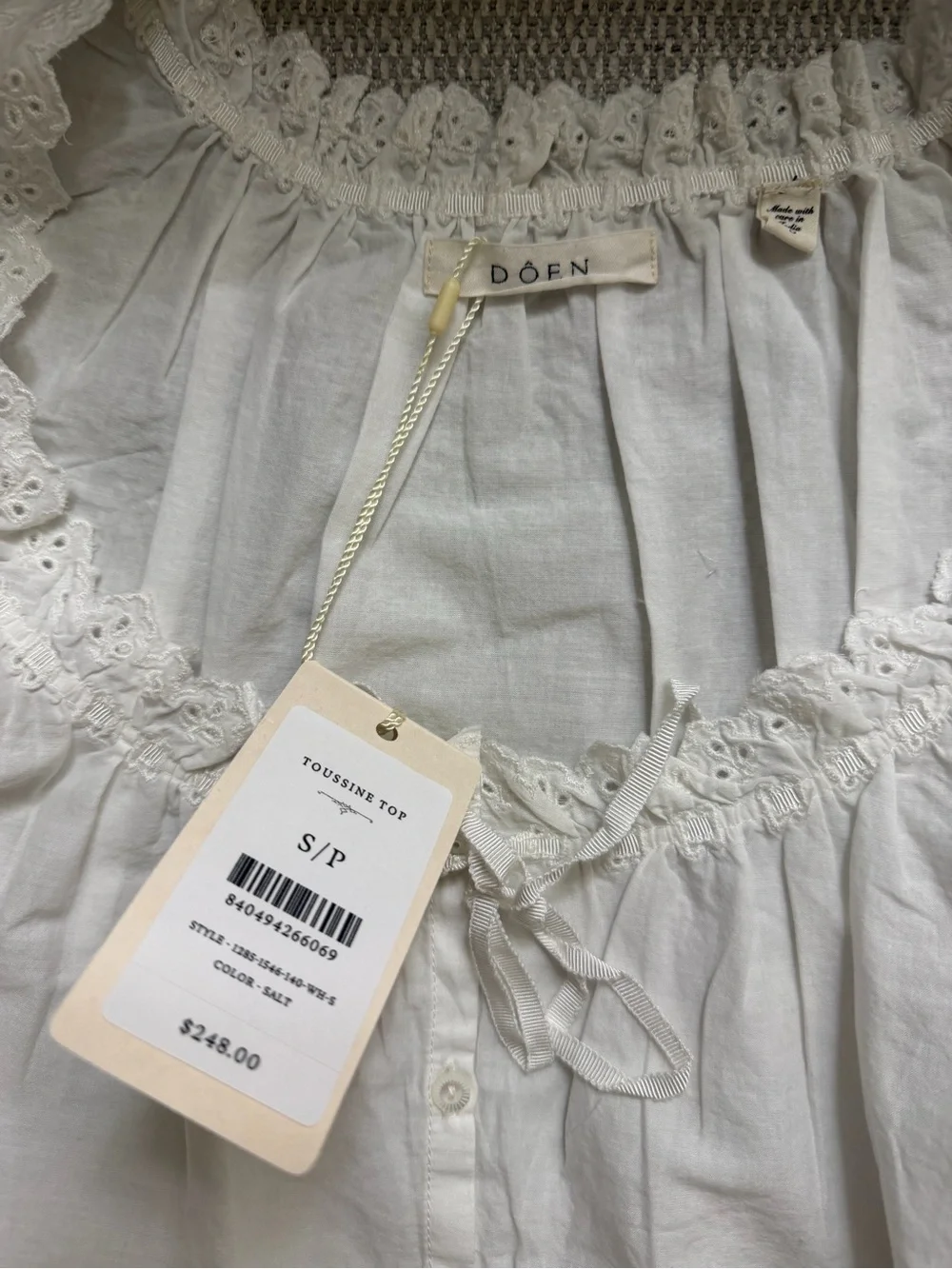 New Doen Toussine Top Salt S - Picture 5 of 5